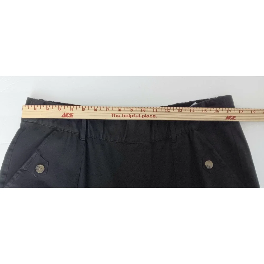 AnyBody‎ Pants Women's Size L All-Stretch Twill Wide Leg Cropped Black Pre-owned